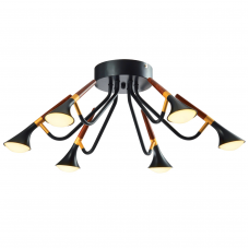 Φωτιστικό Οροφής LED 30W 230V 2100lm Θερμό Φως σε Μαύρο Ματ/Ξύλο 955DUNCAN6